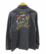 ALPHA INDUSTRIES (アルファインダストリーズ) ワークシャツ 刺繍シャツ 長袖 L グレー メンズ/025_画像2