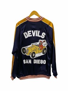 HOUSTON (ヒューストン) RAYON AWARD JACKET（DEVILS）レーヨンアワードジャケット XXL 51248 ネイビー 紺 メンズ/078