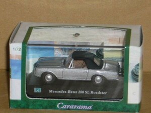 1/72 Cararama Mercedes-Benz 280SL Roadster ハードトップ 銀　(内装　ベージュ)