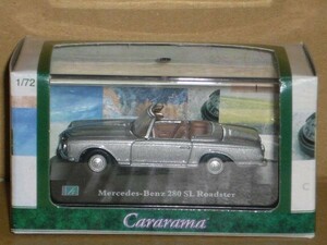 1/72 Cararama Mercedes-Benz 280SL Roadster オープン 銀　(内装　ベージュ)