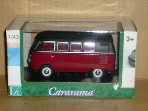 1/43 Cararama Volkswagen Microbus 黒/赤