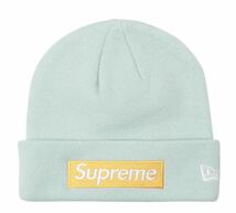 激レア 新品未使用 supreme BOX LOGO BEANIE ICE BLUE ビーニー ニット帽 NIKE 17 aw 23 ミッチェル ネスS KITH stussy S TNF GTX NUPTSE_画像1