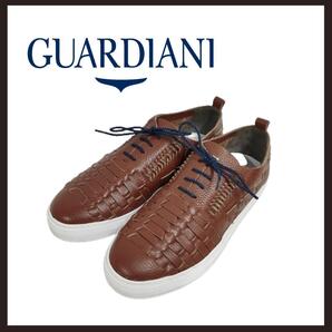 ○★新品 未使用 ALBERTO GUARDIANI レザースニーカーブラウン○●