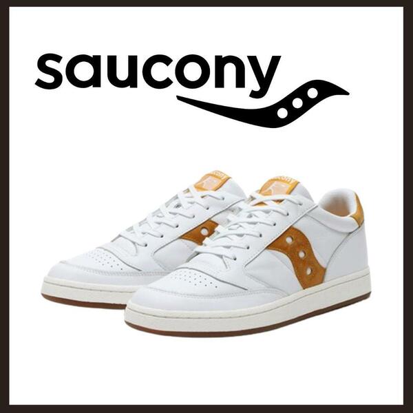 ○★新品 未使用 Saucony ジャズ コート 定番レザースニーカー イエロー 29cm○●