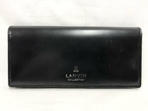 ○★訳有り 新品未使用　LANVIN COLLECTION (ランバン・コレクション)　メタルロゴ　長財布　ブラック★○