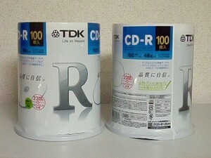 未使用品 TDK データ用CD-R 700MB 48倍速 インクジェットプリンタ対応ホワイトワイドレーベル100枚入×2 計200枚 CD-R80PWDX100PE 送料無料
