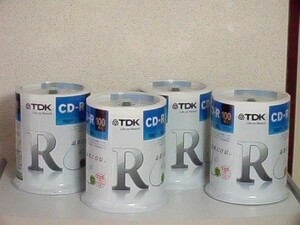 未使用品 TDK データ用CD-R 700MB 48倍速 インクジェットプリンタ対応ホワイトワイドレーベル100枚入×4 計400枚 CD-R80PWDX100PE 送料無料