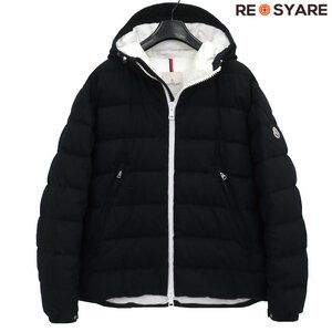 MONCLER モンクレール 2021AW VABB ロゴワッペン フランネル ウール100 ジップアップ ダウン ジャケット フーテッド ブルゾン 46219