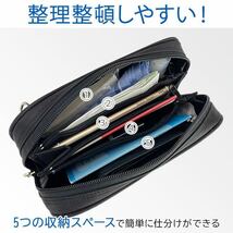 ポーチ セカンドバッグ クラッチバッグ メンズ 黒 日本製 国産 豊岡製 横 横型 ナイロン 裏PVC コンパクト カジュアル GUSTO 25943_画像3