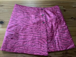 送料込み！PUMA 防寒 スカート ゼブラ柄 ピンク Mサイズ 64サイズ プーマ インナーパンツ 中綿スカート GOLF ゴルフウェア