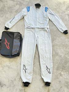 アルパインスターズ STRATOS SUIT レーシングスーツ FIA8856-2000公認 シルバー×ブルーEUR52サイズ 新品 