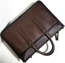 超希少◆美品 COACH コーチ Legacy Brief 70723 ブリーフケース A4 レザー 焦茶 × 黒 ビジネスバッグ グラブタンレザー 本革 鞄 かばん_画像8