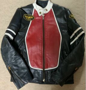 VANSON ライダース バンソン 革ジャン ヴァンソン レザー ジャケット 黒×赤 ライダースジャケット