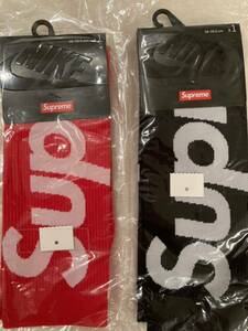 新品未使用 Supreme 21SS NIKE Lightweight Crew Socks Black Red 28cm-29.5cm 2足セット シュプリーム ナイキ ソックス 靴下