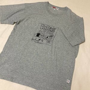 POPEYE　ポパイ　90s　イラスト　プリント Tシャツ　グレー　L