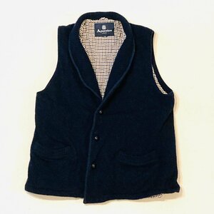 Aquascutum　LONDON　アクアスキュータム　MADE IN JAPAN/日本製　WOOL/ウール　ベスト　ネイビー/紺　LARGE　1F NP2