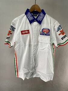 ARLENNESS アレンネス APRILIA アプリリア ピットシャツ WHITE/BLUE/RED Lサイズ 新品未使用 訳あり バイク チームウェア SNACK PATA