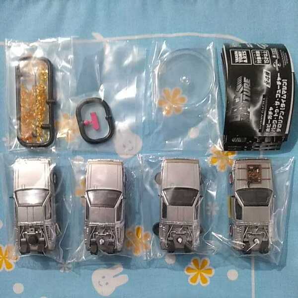 バック・トゥ・ザ・フューチャー 1/64 デロリアン 全4種セット BACK TO THE FUTURE ガチャ タカラ トミー 袋密封なし未使用品 ホバーVer.