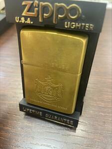 #5274 ZIPPO ジッポー ライター SOLID BRASS KINCDOM OF HAWAII-COAT OF ARMS オイル 未使用 保管汚れ 火花〇