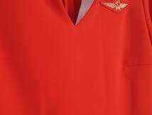 外資系航空・本物・アエロフロート航空・CA・レッド 制服・夏半袖・ジャケット・スカーフ・帽子・手袋・5点セット・215_画像8