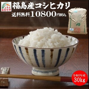 令和5年産 福島県産コシヒカリ　玄米30kg ポイント消化 送料無料 　「ふくしまプライド。体感キャンペーン（お米）」