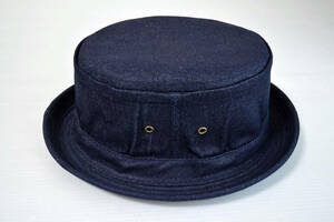  large size cotton pork pie hat head .61cm NY 10547BIG / total reverse side attaching 