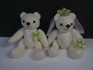 #4°C wedding teddy bear wellcome Bear wedding pair set .. white Event wedding 