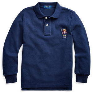 [#] unused Ralph Lauren polo-shirt Bear embroidery long sleeve 140 Ralph Lauren ski be Apollo bear Logo tag attaching 