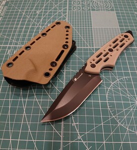 HX OUTDOORS MERCENASIES TACTICAL KNIFE /HX knife, full tang,D2 stainless steel, kai Dex sheath, Survival knife / TAN color 