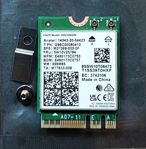 Intel AX210NGW 　Wi-Fi6E Bluetooth5.3 M.2 無線LAN ワイヤレス カード