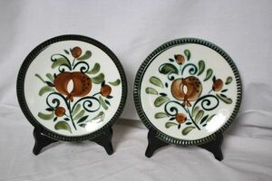 ベルギー ヴィンテージ BOCH Argenteuil 古い陶器のデザート皿 2枚セット 美品