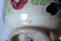 ベルギー アンティーク NIMY 古い陶器のカフェオレボウル 花模様 美品_画像9