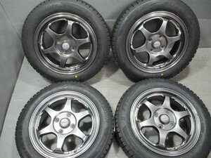 BN466　新古スタッドレス アルミセット 155/65R14 ×5J +45 アルミ冬4本価格！BS VRX2 2022年 5ZIGEN 法人宛/営業所止め送料無料