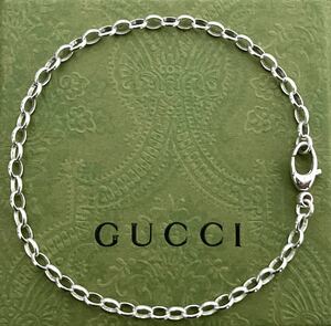 [ prompt decision / postage included ] regular goods GUCCI/ Gucci chain link bracele / adzuki bean chain silver 925/ sterling silver (22.5cm)