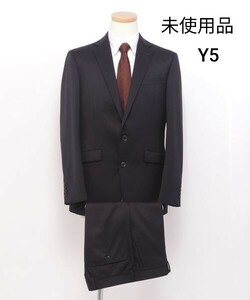 未使用 スーツセレクト スリムスーツ Y5 無地 黒 ブラック SUIT SELECT