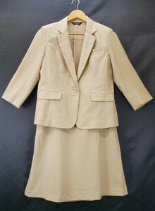 ap2969 ☆今だけ値下げ☆ ◇ 新品 ★ SUITS スーツ ２点セット L ~ LL ベージュ ジャケット スカート ビジネス 防シワ ウォッシャブル -3