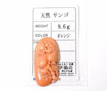 B-78☆ルース 彫刻 サンゴ 日本宝石科学協会ソーティング付き_画像1
