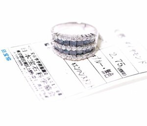 B-80☆K18WG ダイヤモンド2.75ct リング 日本宝石科学協会ソーティング付き