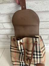 Burberrys BURBERRY バーバリー ノバチェック シャドーホース 巾着 ミニリュックサック バックパック ブラウン_画像7