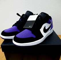 Nike Air Jordan 1 Retro Low Court Purpleナイキ エアジョーダン1 ロー コートパープル★未使用新品★26.5cm_画像1