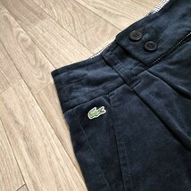 美品☆LACOSTE ショートパンツ ベロア コットン 2タック ボトムス ワンポイント レディース サイズ38 M相当 紺 ラコステ ブランド古着 USED_画像6