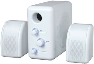  stereo subwoofer compact speaker MINI TOWER MMT-MS white 