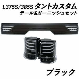 新品 L375S 385S タントカスタム ファイバーフルLEDテールV3＆ファイバーガーニッシュセット クリスタルアイ シーケンシャル ブラック