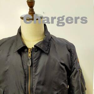 【1000円スタート】Chargers MA1 アウター ブラック ジャケット 古着 vintage ヴィンテージ アウター オーバーサイズ チャージャーズ