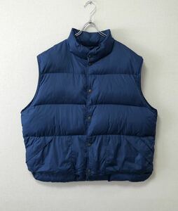 90's XL L.L.BEAN VINTAGE VEST エルエルビーン ビンテージ ナイロン ダウン ベスト ネイビー 紺 ノースフェイス 茶タグ 70s 80s USA製