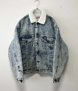 80's USA製 LEVI'S VINTAGE 70608 リーバイス ビンテージ ボアライナー ケミカルウォッシュ インディゴ デニム ジャケット 60s 70s BIGE 