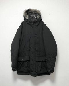 00's EDDIE BAUER VINTAGE エディーバウアー ビンテージ ファー ダウン ナイロン ジャケット 黒 ポーラーパーカー USA製 70s 80s 90s