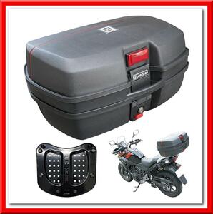 【新品即決】バイク用リアボックス（45L 黒）トップケース バイクボックス 着脱可能 大容量