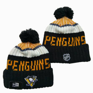 【 新品 1円スタート 】 NHL ペンギンズ ニット キャップ ニット帽 /256/ フリーサイズ 裏ボアで暖かいですよ