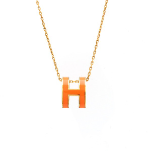 HERMES エルメス ポップアッシュ Hネックレス Hロゴ チョーカー ペンダント GP ゴールドカラー